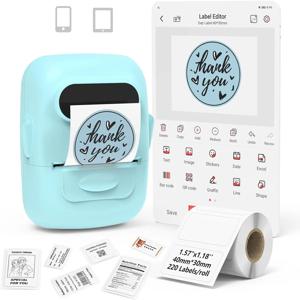 Marklife P50 휴대용 열전 사 프린터 중소기업 홈 오피스에 적합 스마트 폰용 미니 무선 라벨 스티커 기계