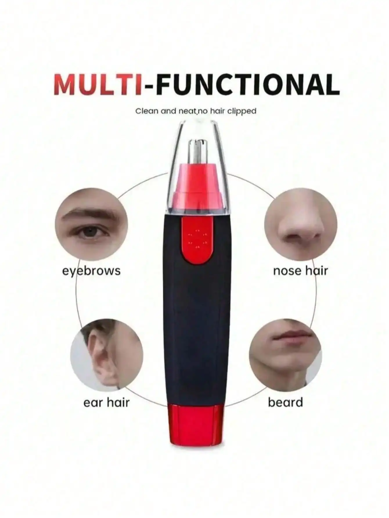 1개 전기 코털 제거기, 전문가용 무통증 코털 및 귀털 제거기 여성 남성용 방수 스테인리스 헤드
