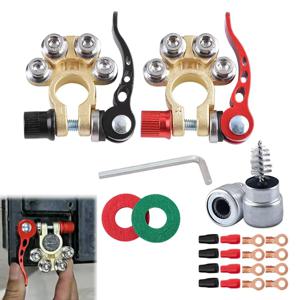 멀티포트 1쌍 퀵 릴리즈 차량 루프 포스트 터미널 커넥터 키트 자동차 부품 도구 (보트 레이스 12V 24V UTV 트랙터 트럭용)