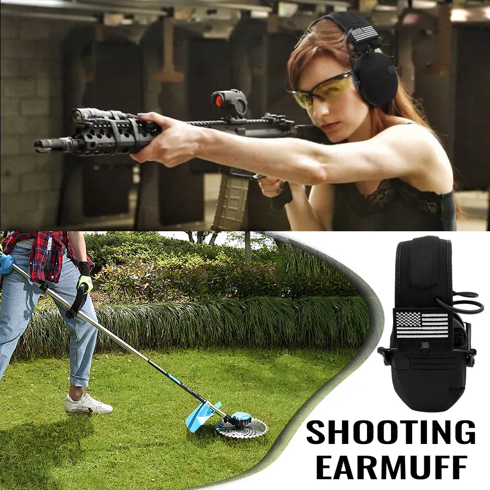 청력 보호를위한 새로운 전자 슈팅 헤드셋 헤드폰 귀 보호 소음 감소 활성 사냥 전술 귀마개
