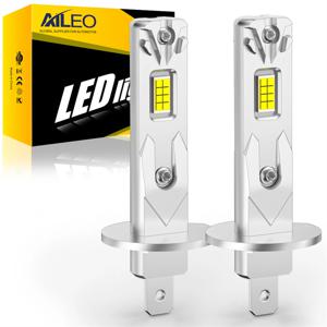 AILEO 2Pcs LED 조명 200W 20000LM H1 6500K 헤드라이트 전구 미니 크기 디자인 무선 자동차 램프 CSP 7035 칩 화이트 플러그 앤 플레이