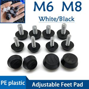 M6 M8 스레드 조정 가능한 가구 레벨러 화이트/블랙 테이블 가구 의자 캐비닛 높이 조정 발 하드웨어 액세서리