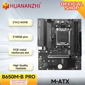 HUANANZHI B650M B PRO AMD AM5 메인보드, Ryzen R5 R7 7000 8000 9000 시리즈 지원, M.2 NVME WIFI 듀얼 채널 DDR5 EXPO RAM 지원