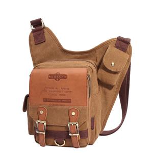 남성용 캐주얼 캔버스 체스트 백 싱글 숄더 크로스바디 백 빈티지 전술 가죽 소형 체스트 백 여름 2023