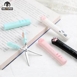 4가지 스타일 스테인리스 스틸 고양이 발톱 가위, 창의적이고 귀여운 휴대용 종이 절단 도구, 학생 저널링 용품 공예 도구