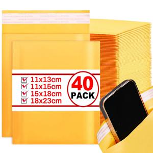 크래프트 버블 메일러 봉투 가방 방수 다양한 사양 비즈니스 선물 포장용 메일링 봉투 40-10PCS