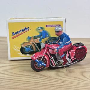 [재밌는] 클래식 컬렉션 레트로 시계 태엽 오토바이 장난감, 와인드 업 금속 주석 기어, 오토바이 기계 장난감, 어린이 선물