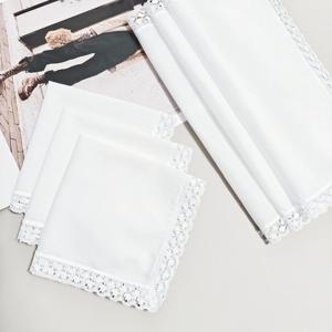 26CM/10.2IN, 6PCS 얇은 순수 코튼 원단 레이스 손수건 웨딩 장식 홈 장식품 가방 장식 손수건 솔리드 c