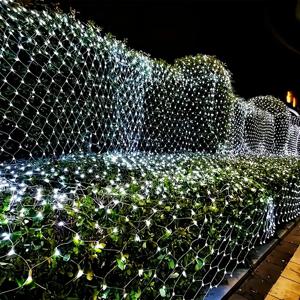 LED 그물 메쉬 요정 빛 1.5*1.5M 3*2M 야외 방수 반짝임 커튼 문자열 램프 110V 220V 크리스마스 웨딩 파티 장식