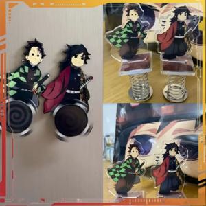 귀멸의 칼날 애니메이션 아크릴 스탠드 토미오카 기유 카마도 탄지로 자석 스티커 스프링 스탠딩 플레이트 컬렉션 장난감 선물