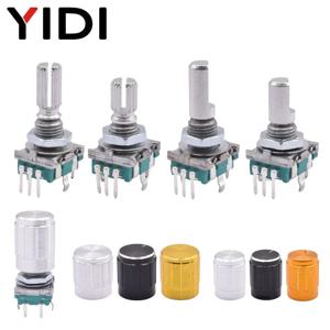 5/10pcs 20 위치 증분 360 로터리 엔코더 손잡이 버튼 스위치 EC11 Arduino 디지털 전위차계 15/20mm 매화 하프 샤프트
