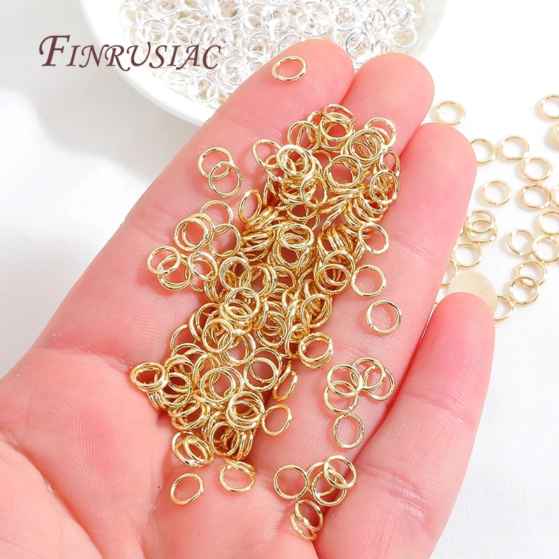 50-200개 3-10mm 18K 금도금 점프 링 오픈 스플릿 링 커넥터 DIY 쥬얼리 제작 용품 도매 상품