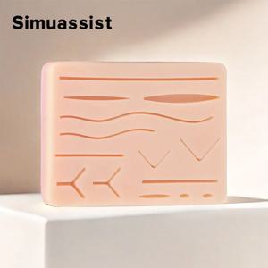 봉합 연습 패드 상처 실리콘이있는 외상성 피부 봉합 모델 재사용 가능한 외과 봉합 매듭 실리콘 교육 모델