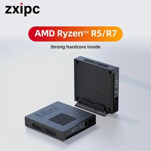 ZXIPC 미니 PC 라이젠 AMD R7 5700U 4300U 5800H R5 6600H 듀얼 디스플레이 4K HD DDR4 NVMe WIFI6 미니 비즈니스 데스크탑 게이밍 컴퓨터
