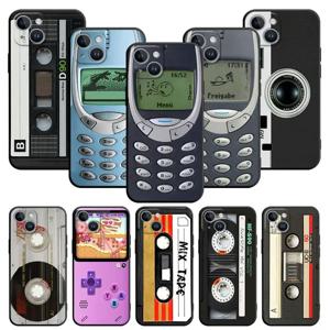 Apple iPhone 13 14 15 11 12 Pro 7 XR X XS Max 8 Plus SE 2022 전화 커버 쉘 자기 라디오 테이프 카세트