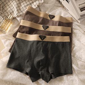 3 개/갑/팩 코튼 흡습성 통기성 속옷 남자 편안한 메쉬 가랑이 팬티 부드러운 솔리드 스트라이프 남자 복서 속옷