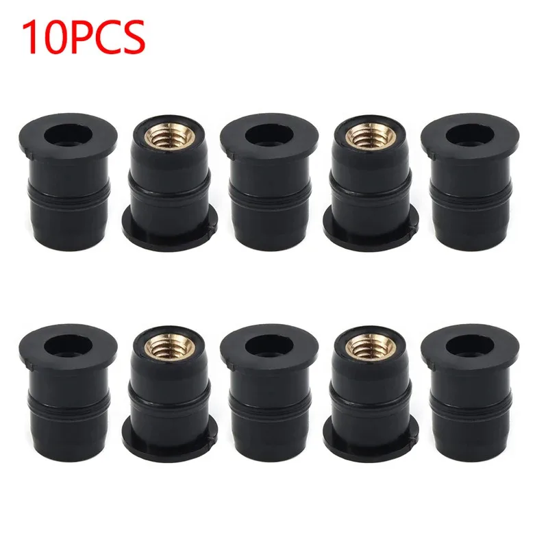 10PCS 웰 너트 M5 5mm 미터법 고무 - 혼다 및 스즈키 오토바이 앞유리용, 내구성 및 신뢰성