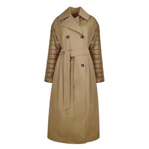 여성 더블 브레스트 퀼팅 슬리브 트렌치 코트 CA000576D 13238 2157