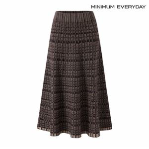 정상가:79,000원 l  에브리데이]체크 밴딩 플레어 니트 스커트 (EB4WH003D)