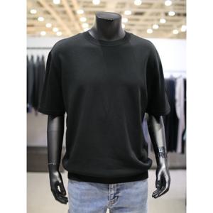 오버 드랍 핏 베이직 기본 라운드넥 반팔 니트 WSY2GW49A