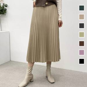 [브리치] 헤이븐 / 젤라 모직 울 모던 플리츠 밴딩 롱 스커트(7color)