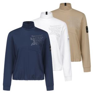 [마스터바니] 공용 하이넥 웨이브 로고 스트링 긴팔 티셔츠 431C3TI055