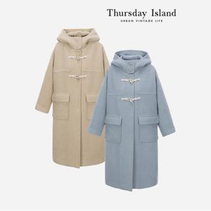 [Thursday Island] 후드 더플 롱 코트(T238MCT634W)