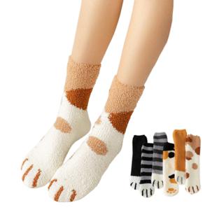 1+1+1 귀여운 고양이 수면 양말 극세사 보온 수족냉증 캐릭터 가을 겨울