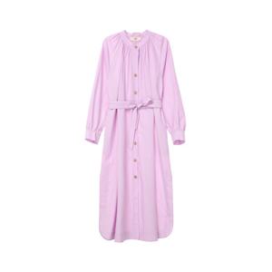 아떼 바네사브루노 여성 24FW 라이트바이올렛 셔링장식 면 셔츠형 원피스 VLDR4D421V1