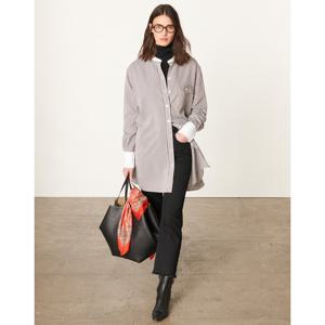 바네사브루노 24FW 블랙 스트라이프 셔츠형 원피스 VIDR4F204BK