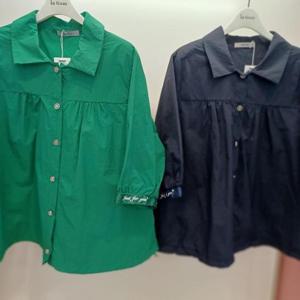Destijl HC06 기장 품 좋은 7부소매 포유테잎 데일리 카라 반팔 남방형 셔츠블라우스 D2521bl06