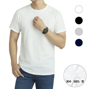 남녀공용 30수 면100% 무지 하얀색 검정색 빅사이즈 반팔티셔츠 4컬러 WST010