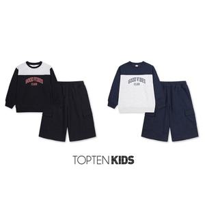 [탑텐키즈]MKF2IP1201 남아) 쿨에어 코튼 더블니트 버뮤다 쇼츠 셋업