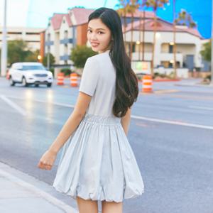 [랩][made by LAP] 배색 벌룬 스커트 미니원피스 AQ2WO569