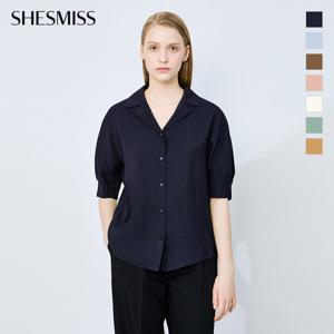 [쉬즈미스] 볼륨 오픈 칼라 셔츠_SWWSTO22560
