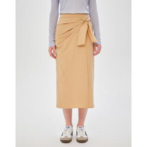 질스튜어트 뉴욕 여성 24FW 베이지 나일론 혼방 롱 랩스커트 JSSK4D160I2