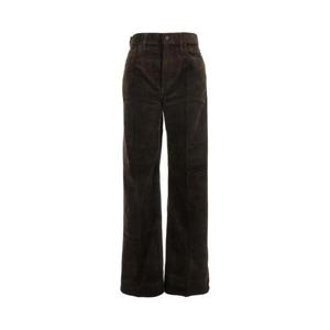 POLO RALPH LAUREN Brown Pants with Belt Loops and Wide Leg in Corduroy Woman 211A87463002