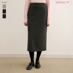 [시스티나]여성 FW 겨울 베이직 백 슬릿 H라인 미디 롱 스커트 AWWSKP4I7