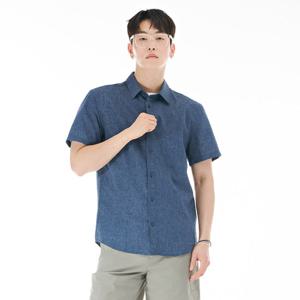 남성 린넨 혼방 에센셜 반팔 셔츠-CBRK5525D04