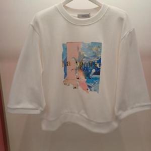 Destijl HC06 짧은 국내생산 7부소매 데일리 라운드 물감 반팔 티셔츠 D2521ts11I