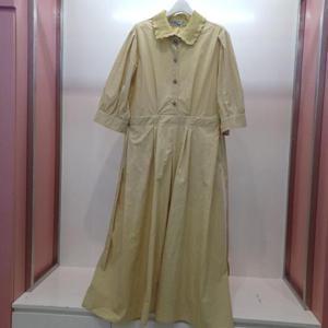 Destijl HC06 7부소매 주머니 바스락 카라 A라인 플레어 반팔 클래식 롱원피스 D2523op06Y