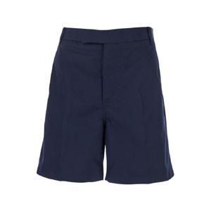 THOM BROWNE 뒷면에 로고 패치와 벨트 루프가 있는 코튼 블렌드 남성용 블루 버뮤다 팬츠 MTU338S04502415