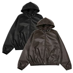 [파파브로] 남성 인조가죽 오버핏 투웨이 후드 자켓 LM-JUW-Q057