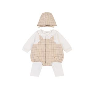 [아가방]가브체크바디수트세트(모자)(L/BEIGE) 01S727901