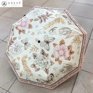 [애슬릿] 플라워 프린팅 투톤 3단 암막 양우산 양산