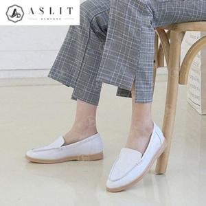 [애슬릿] 여성 라운드 모카 말랑 플랫 로퍼 단화 2cm