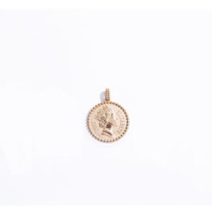 미니골드 14K [아델라] 퀸 웨이비 코인 펜던트 PJUM4056