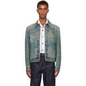 25 FW 페라가모 남성 블루 트러커 데님 재킷 242270M177001