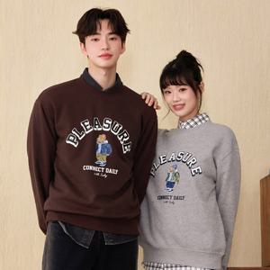 공용 캐릭터 그래픽 맨투맨 티셔츠-EERU5115B0B