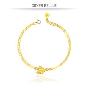 디디에벨라 순금 심플 스완 두줄 팔찌3.75g